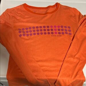 Title Nine Vibrant Orange Long Sleeve with Purple Dots